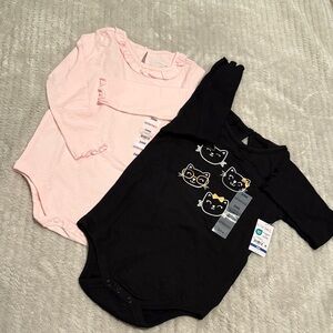 2-Pack Kids One-Piece Bodysuits - Black & Light Pink 24mos. Garanimals